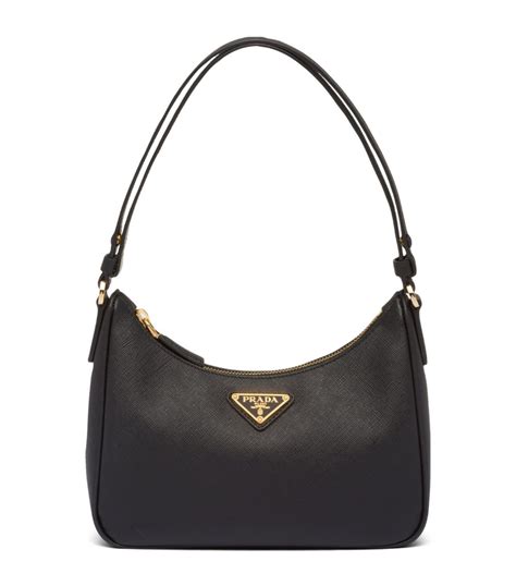 prada landriano|Black Saffiano Leather Shoulder Bag .